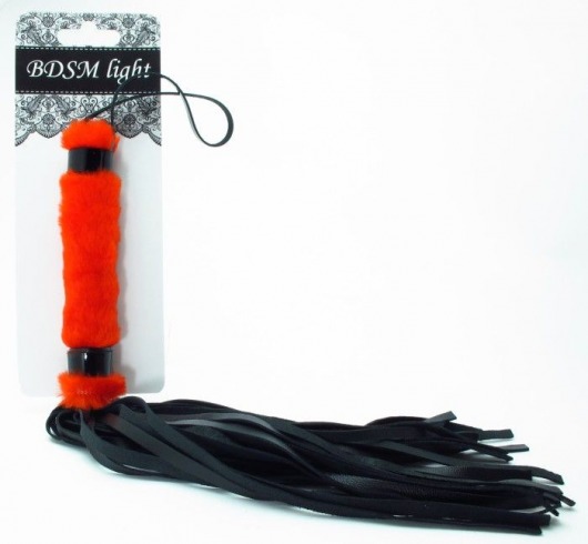 Нежная плеть с красным мехом BDSM Light - 43 см. - БДСМ Арсенал - купить с доставкой в Петропавловске-Камчатском