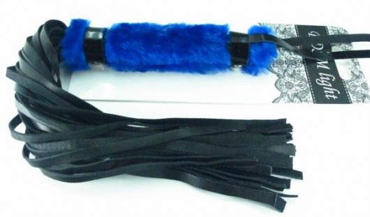 Нежная плеть с синим мехом BDSM Light - 43 см. - БДСМ Арсенал - купить с доставкой в Петропавловске-Камчатском