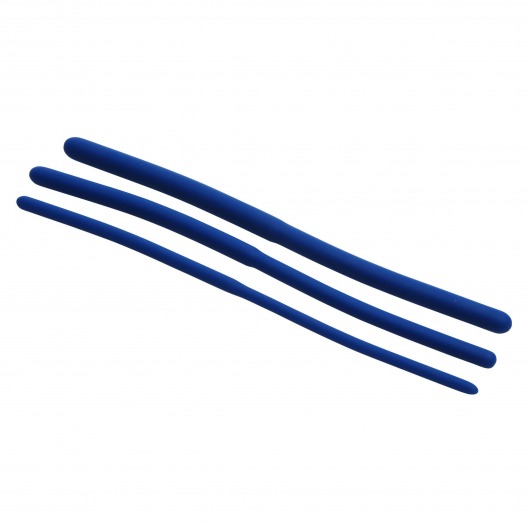 Набор из 3 синих силиконовых уретральных расширителей Invasion Silicone Urethral Sound Trainer Set - XR Brands - купить с доставкой в Петропавловске-Камчатском