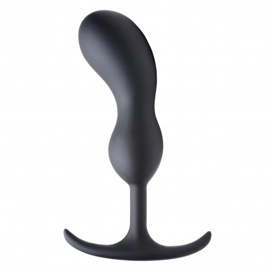 Черный массажер простаты с утяжелителями Premium Silicone Weighted Prostate Plug Large - 18,8 см. - XR Brands - в Петропавловске-Камчатском купить с доставкой