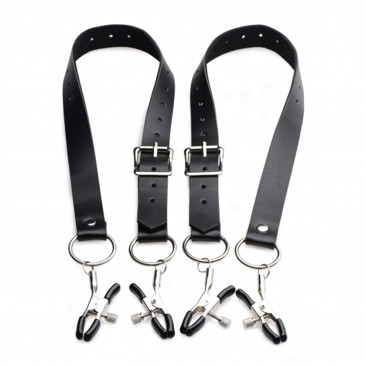 Ремни с зажимами для половых губ Spread Labia Spreader Straps with Clamps - XR Brands - купить с доставкой в Петропавловске-Камчатском