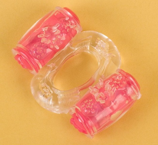 Прозрачное виброкольцо с двумя вибропульками - Toyfa Basic - в Петропавловске-Камчатском купить с доставкой