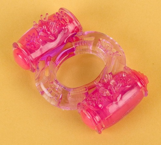 Фиолетовое виброкольцо с двумя вибропульками - Toyfa Basic - в Петропавловске-Камчатском купить с доставкой