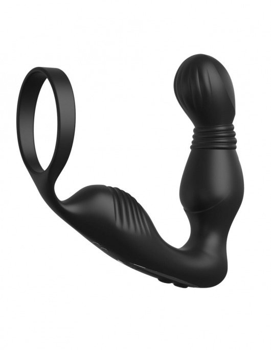 Черный вибростимулятор простаты с эрекционным кольцом Ass-Gasm Pro P-Spot Milker - Pipedream - в Петропавловске-Камчатском купить с доставкой