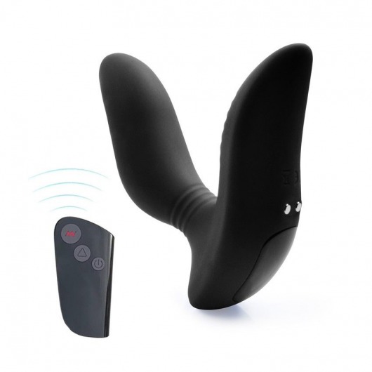 Черный вибромассажер простаты 3,5’’ Remote Control Curve P-spot Massager - 12 см. - Erokay - в Петропавловске-Камчатском купить с доставкой