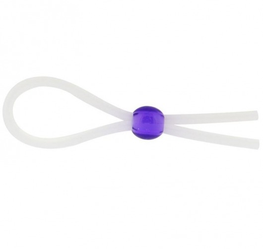 Прозрачное лассо с фиолетовой бусиной SILICONE COCK RING WITH BEAD LAVENDER - NMC - в Петропавловске-Камчатском купить с доставкой