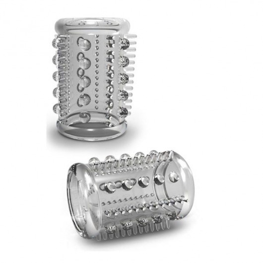 Прозрачная насадка с шипами и шишечками STAY HARD COCK SLEEVE 03 CLEAR - Blush Novelties - в Петропавловске-Камчатском купить с доставкой