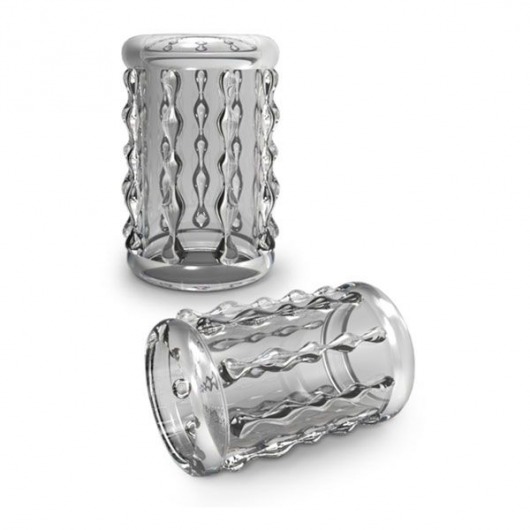 Прозрачная насадка с бороздками STAY HARD COCK SLEEVE 04 CLEAR - Blush Novelties - в Петропавловске-Камчатском купить с доставкой