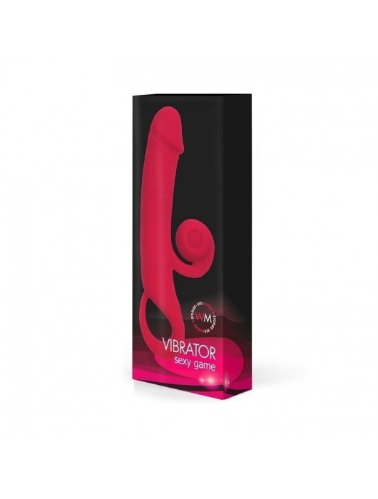 Малиновый вибратор-кролик - 20 см. - Erowoman-Eroman