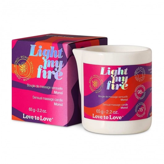 Массажная свеча Light My Fire с ароматом моной - 80 мл. - Love to Love - купить с доставкой в Петропавловске-Камчатском