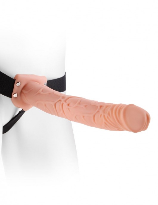 Фаллопротез телесного цвета Hollow Strap-On - 29 см. - Pipedream - купить с доставкой в Петропавловске-Камчатском