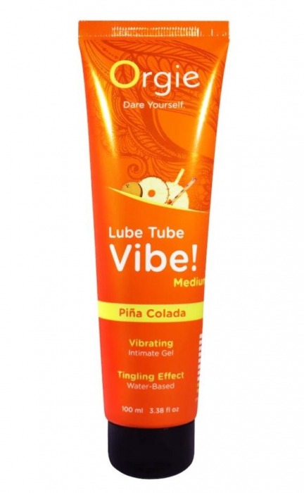 Гель с эффектом вибрации Lube Tube Vibe Medium Pina Colada - 100 мл. - ORGIE - купить с доставкой в Петропавловске-Камчатском
