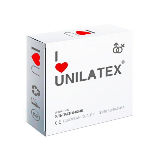 Ультратонкие презервативы Unilatex Ultra Thin - 3 шт. - Unilatex - купить с доставкой в Петропавловске-Камчатском