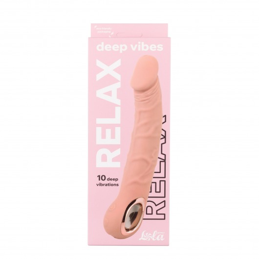 Телесный перезаряжаемый реалистичный вибратор Relax - 22 см. - Lola Games