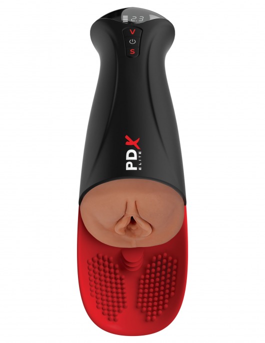 Мастурбатор-вагина в колбе с вибрацией Fuck-O-Matic Pro XL - Pipedream - в Петропавловске-Камчатском купить с доставкой