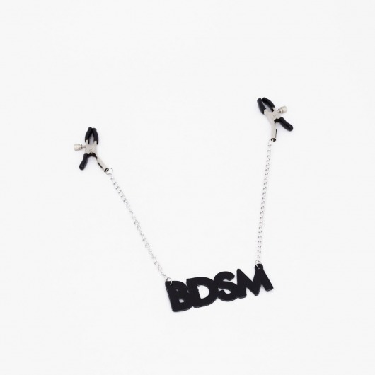 Зажимы на соски с кожаной подвеской BDSM - Crazy Handmade - купить с доставкой в Петропавловске-Камчатском