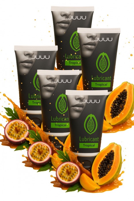 Набор из 5 съедобных лубрикантов JUJU со вкусом тропических фруктов - JuJu - купить с доставкой в Петропавловске-Камчатском
