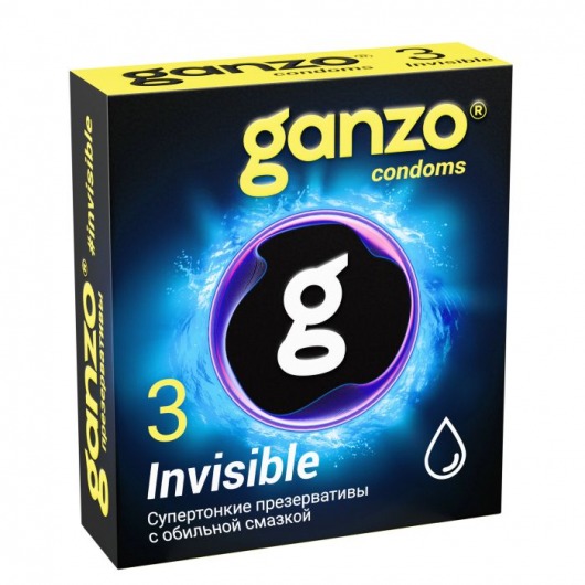 Супертонкие презервативы Ganzo Invisible - 3 шт. - Ganzo - купить с доставкой в Петропавловске-Камчатском