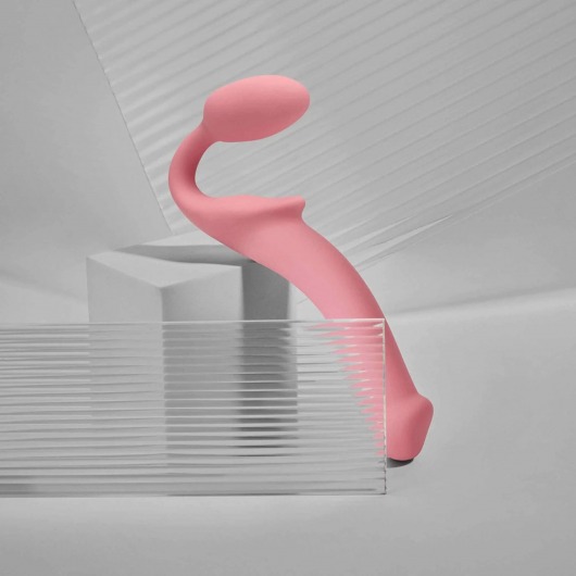 Розовый безремневой страпон Strap-on-me Semi-Realistic Bendable Strap-On size S - Strap-on-me - купить с доставкой в Петропавловске-Камчатском