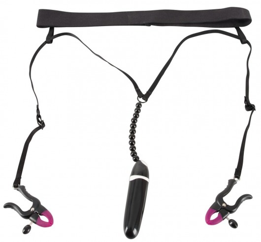 Женские вибростринги с зажимами для половых губ Spreader String with Vibrator - Orion - купить с доставкой в Петропавловске-Камчатском