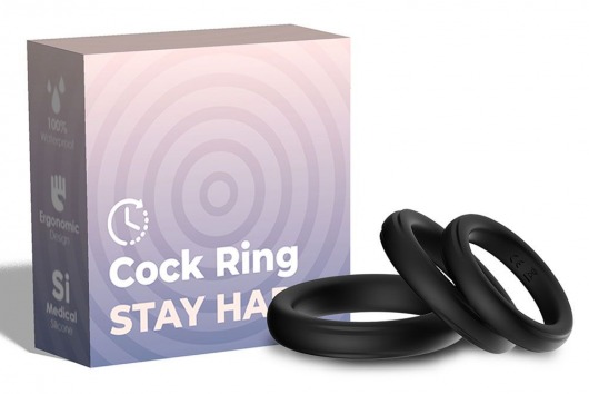 Набор из 3 черных эрекционных колец Stay Hard - Boys of Toys - в Петропавловске-Камчатском купить с доставкой