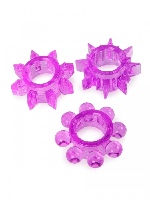 Набор из 3 лиловых эрекционных колец различной формы - Erowoman-Eroman - в Петропавловске-Камчатском купить с доставкой