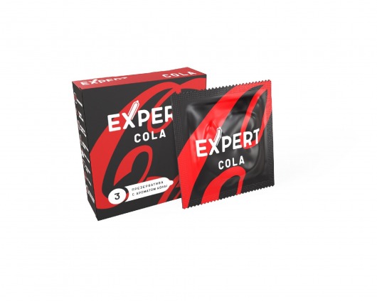 Презервативы с ароматом колы Expert Cola - 3 шт. - Expert - купить с доставкой в Петропавловске-Камчатском