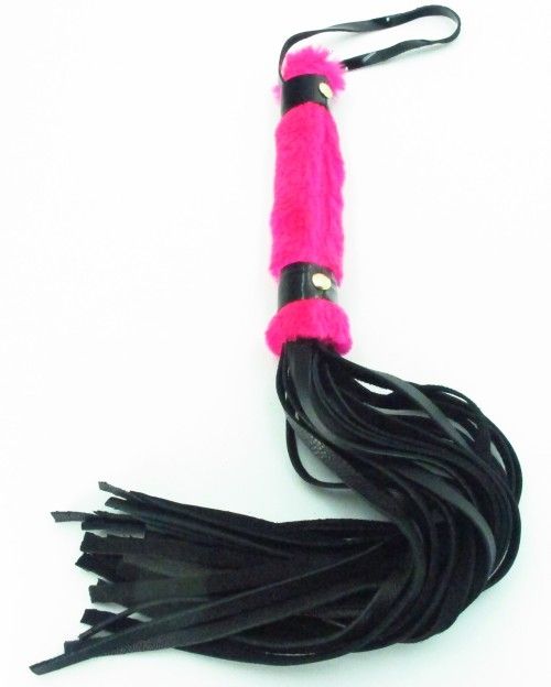 Нежная плеть с розовым мехом BDSM Light - 43 см. - БДСМ Арсенал - купить с доставкой в Петропавловске-Камчатском