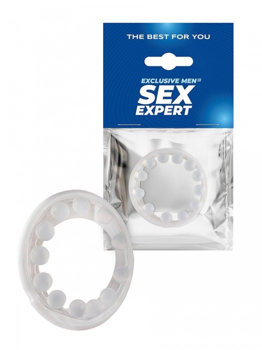 Эрекционное кольцо со стимулирующими шариками на поверхности - Sex Expert - в Петропавловске-Камчатском купить с доставкой