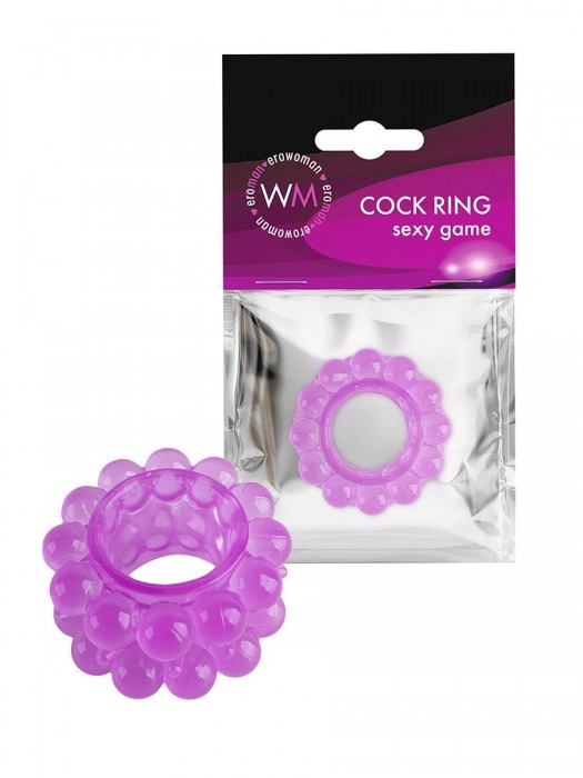 Лиловое эрекционное кольцо с 2 рядами стимулирующих шариков - Erowoman-Eroman - в Петропавловске-Камчатском купить с доставкой