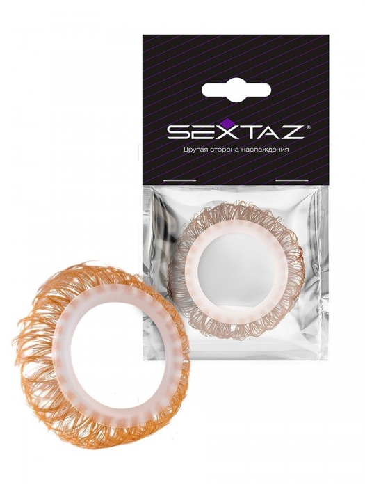Эрекционное кольцо с бежевыми «ресничками» - Sextaz - в Петропавловске-Камчатском купить с доставкой