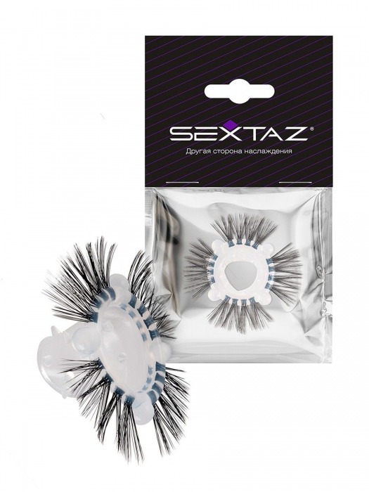 Эластичное эрекционное кольцо с черными «ресничками» - Sextaz - в Петропавловске-Камчатском купить с доставкой