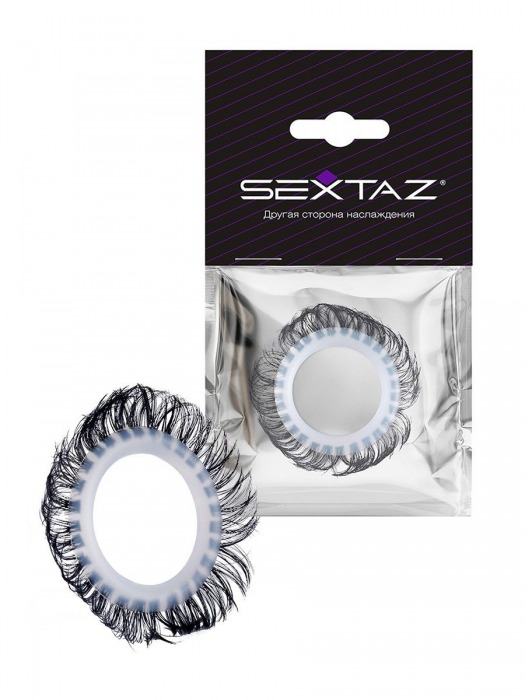 Эластичное эрекционное колечко с черными «ресничками» - Sextaz - в Петропавловске-Камчатском купить с доставкой