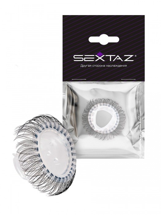 Эластичное эрекционное кольцо с длинными черными «ресничками» - Sextaz - в Петропавловске-Камчатском купить с доставкой