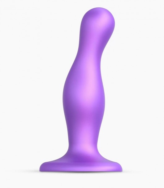 Фиолетовая насадка Strap-On-Me Dildo Plug Curvy size M - Strap-on-me - купить с доставкой в Петропавловске-Камчатском
