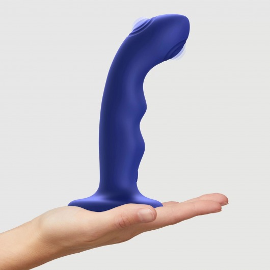 Синяя насадка-стимулятор Strap-On-Me Tapping Dildo Wave - Strap-on-me - купить с доставкой в Петропавловске-Камчатском