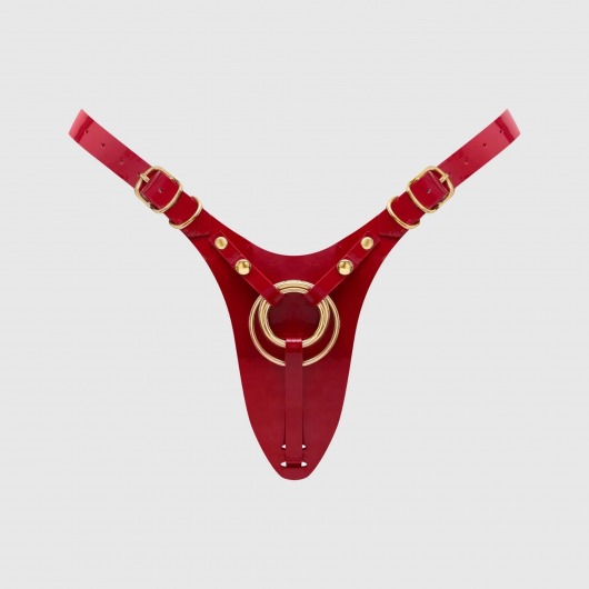 Красный пояс для фиксации насадок Strap-On-Me Leatherette Harness Fabulous - Strap-on-me - купить с доставкой в Петропавловске-Камчатском