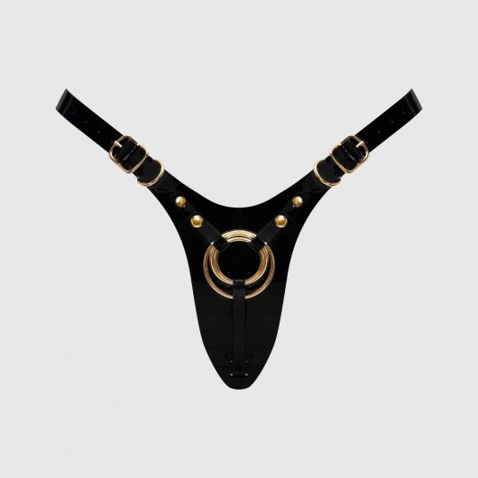 Черный пояс для фиксации насадок Strap-On-Me Leatherette Harness Fabulous - Strap-on-me - купить с доставкой в Петропавловске-Камчатском