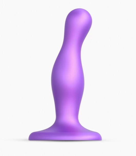 Фиолетовая насадка Strap-On-Me Dildo Plug Curvy size S - Strap-on-me - купить с доставкой в Петропавловске-Камчатском