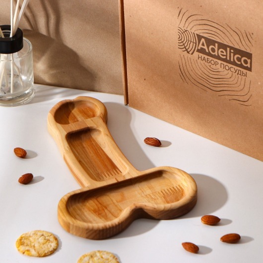 Деревянное блюдо для подачи в форме члена (25 х 16,5 х 1,7 см) - Сима-Ленд - купить с доставкой в Петропавловске-Камчатском