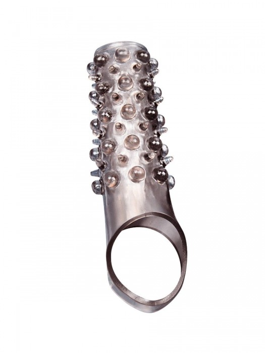 Дымчатая насадка на пенис с шипами и выпуклостями - 12 см. - Sex Expert - в Петропавловске-Камчатском купить с доставкой