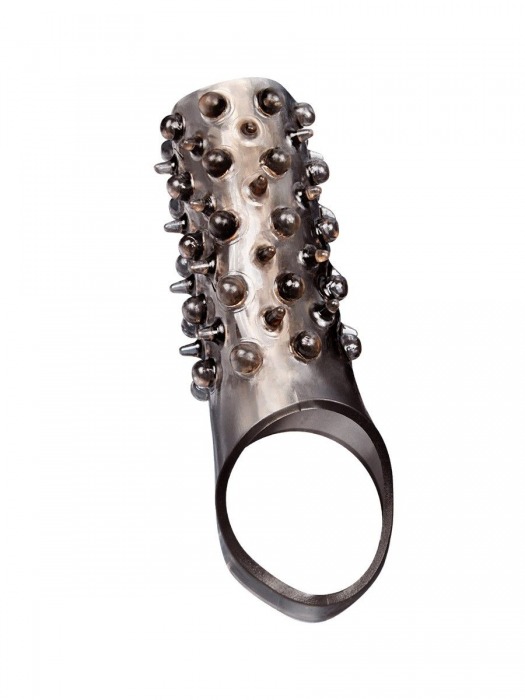 Дымчатая насадка на пенис с шипами и выпуклостями - 12,5 см. - Sex Expert - в Петропавловске-Камчатском купить с доставкой