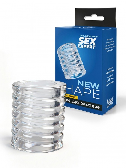 Прозрачная сквозная насадка на пенис с ребрышками - Sex Expert - в Петропавловске-Камчатском купить с доставкой