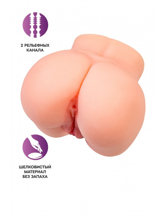 Реалистичный мастурбатор в форме попки с двумя любовными входами - No Name - в Петропавловске-Камчатском купить с доставкой