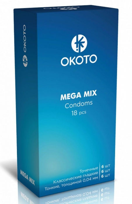 Презервативы OKOTO Mega Mix - 18 шт. - Sitabella - купить с доставкой в Петропавловске-Камчатском