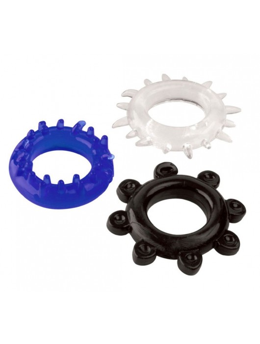 Набор из 3 эрекционных колец разного цвета и рельефа - Boys of Toys - в Петропавловске-Камчатском купить с доставкой