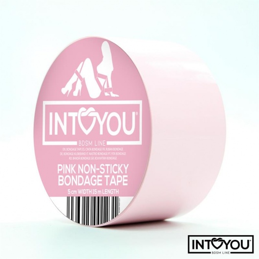 Розовый скотч для фиксации Non-Sticky Bondage Tape - 15 м. - Intoyou - купить с доставкой в Петропавловске-Камчатском