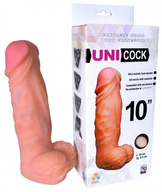 Фаллическая насадка Харнесс UNICOCK 10  - 25 см. - LOVETOY (А-Полимер) - купить с доставкой в Петропавловске-Камчатском