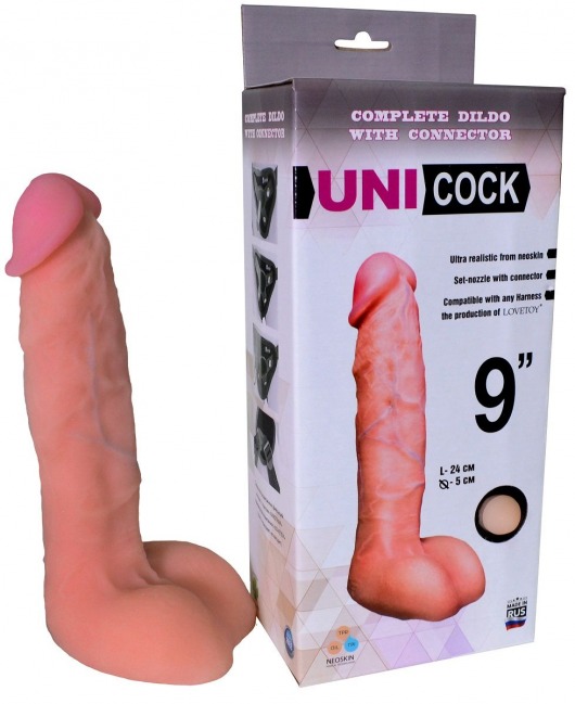 Фаллическая насадка Харнесс UNICOCK 9  - 24 см. - LOVETOY (А-Полимер) - купить с доставкой в Петропавловске-Камчатском