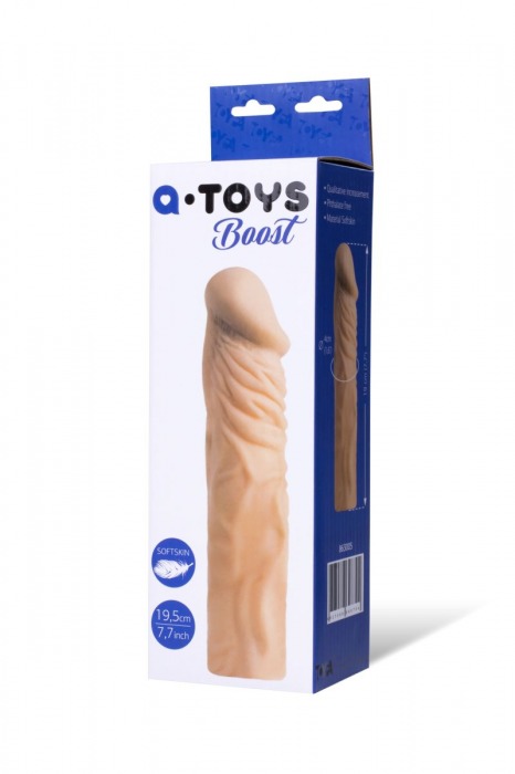 Насадка с ярко выраженной головкой и рельефным стволом - 19 см. - A-toys - в Петропавловске-Камчатском купить с доставкой